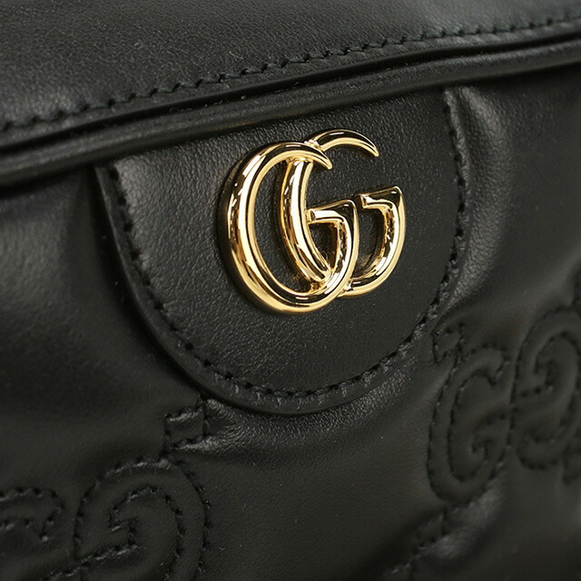 グッチ 斜め掛け ショルダーバッグ レディース ブランド GUCCI GG MATELASSE 702234 ブラック バッグ