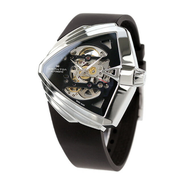 ハミルトン ベンチュラ XXL スケルトン オート 46mm 自動巻き 腕時計 メンズ オープンハート HAMILTON H24625330 アナログ ブラック 黒 スイス製 ブランド おしゃれ 防水 プレゼント 男性 実用的