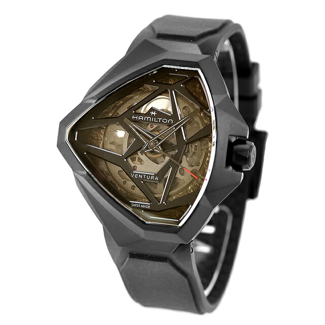 ハミルトン ベンチュラ Auto Edge Skeleton 47mm 自動巻き 腕時計 ブランド メンズ HAMILTON VENTURA H24645330 アナログ ブラック 黒 おしゃれ 防水 プレゼント 男性 実用的