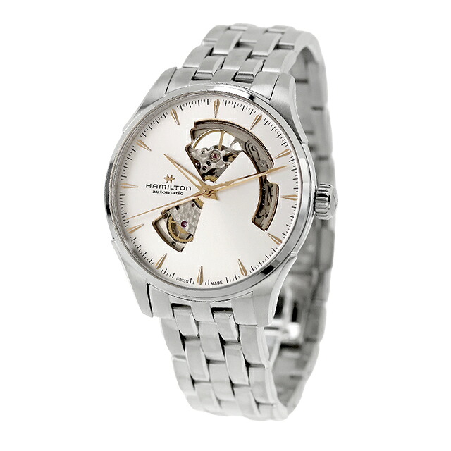 ハミルトン ジャズマスター オープンハート オート 40mm 自動巻き 腕時計 ブランド メンズ オープンハート HAMILTON JAZZMASTER H32675151 アナログ ホワイト 白 おしゃれ 防水 プレゼント 男性 実用的