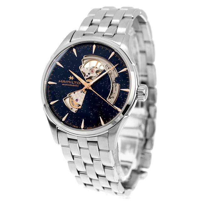ハミルトン ジャズマスター Open Heart Auto 42mm 自動巻き 腕時計 ブランド メンズ オープンハート HAMILTON JAZZMASTER H32705140 アナログ ブルー スイス製 おしゃれ 防水 プレゼント 男性 実用的