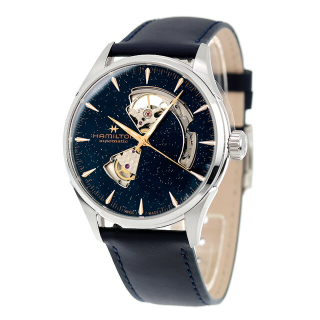 ハミルトン ジャズマスター Open Heart Auto 42mm 自動巻き 腕時計 ブランド メンズ オープンハート HAMILTON JAZZMASTER H32705640 アナログ ブルー ネイビー スイス製 おしゃれ 防水 プレゼント 男性 実用的