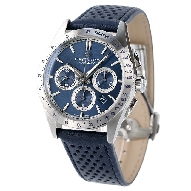 ハミルトン ジャズマスター パフォーマー 42mm 自動巻き 機械式 腕時計 メンズ クロノグラフ 革ベルト HAMILTON H36616640 アナログ ブルー ネイビー スイス製 ブランド おしゃれ 防水 プレゼント 男性 実用的