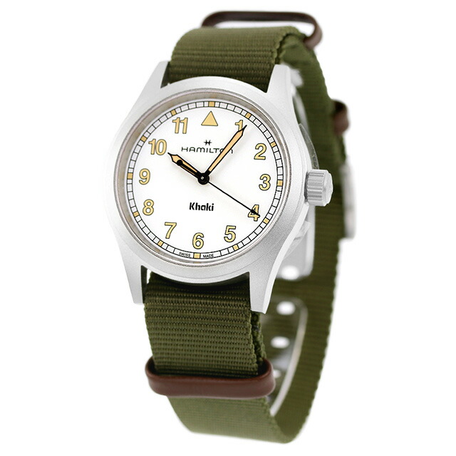 ハミルトン カーキ フィールド 38mm クォーツ 電池式 腕時計 ブランド メンズ レディース HAMILTON H69401910 アナログ ホワイト グリーン 白 スイス製