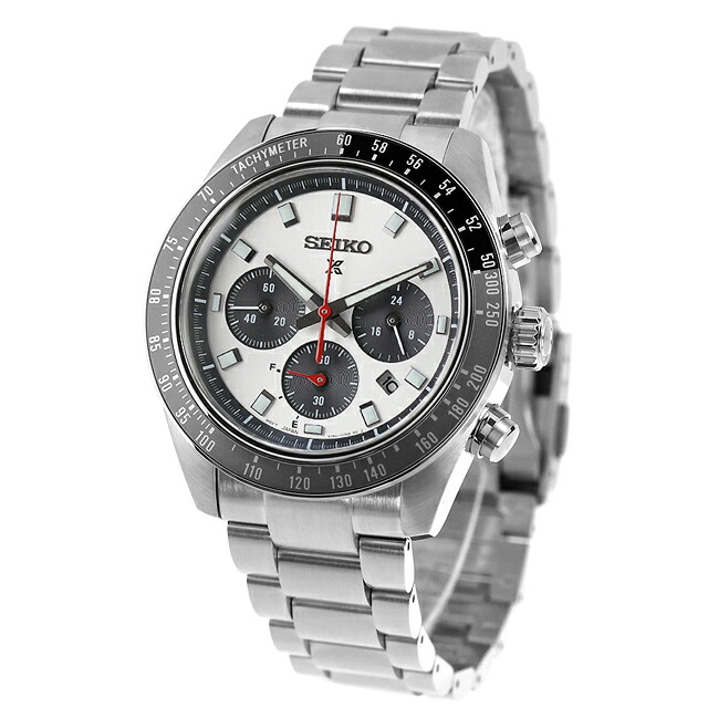 セイコー プロスペックス スピードタイマー ソーラー 腕時計 ブランド メンズ クロノグラフ SEIKO PROSPEX HBJ001P アナログ シルバーホワイト 白 おしゃれ 防水 文字盤 大きい プレゼント 男性 実用的