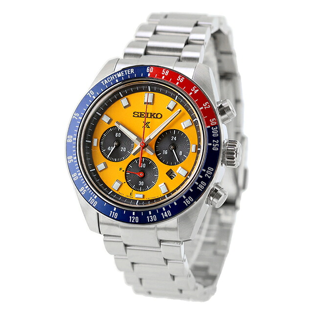 セイコー プロスペックス スピードタイマー ソーラー 腕時計 ブランド メンズ クロノグラフ SEIKO PROSPEX HBJ004P アナログ ブライトイエロー おしゃれ 防水 文字盤 大きい プレゼント 男性 実用的