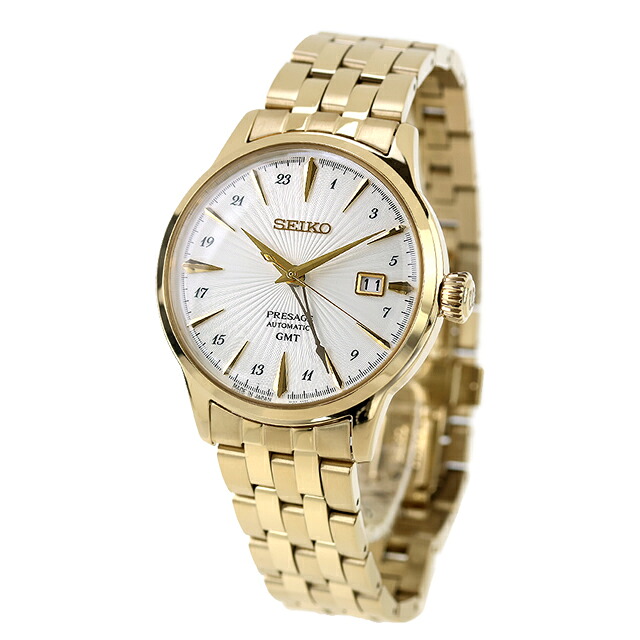 セイコー プレザージュ Cocktail Time 自動巻き 腕時計 ブランド メンズ SEIKO PRESAGE HCB004J アナログ ホワイト ゴールド 白 日本製 高級 おしゃれ 防水 プレゼント 男性 実用的