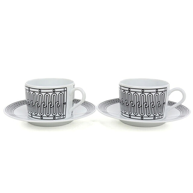 エルメス ティーカップ&ソーサー ブランド HERMES H Deco(アッシュデコ) ティーC-Sペア 37016 ホワイト