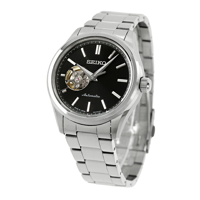 セイコーセレクション S Series 自動巻き 腕時計 ブランド メンズ オープンハート SEIKO SELECTION HFB003J アナログ ブラック 黒 日本製 おしゃれ 防水 プレゼント 男性 実用的