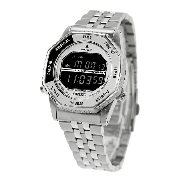 セイコーセレクション デジタルクオーツ クォーツ 電池式 腕時計 ブランド メンズ クロノグラフ ロトコール SEIKO SELECTION HFL002P デジタル ブラック シルバー 黒 おしゃれ 防水 プレゼント 男性 実用的