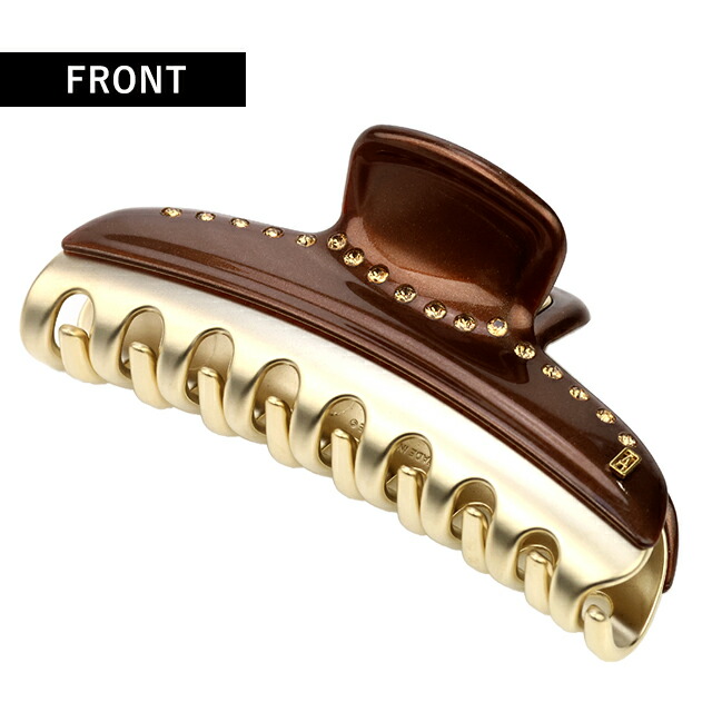 アレクサンドル ドゥ パリ ヘアクリップ レディース ブランド ALEXANDRE DE PARIS ヴァンドームLクリップ スワロフスキー ICCL-12832-03-X4 PAIL BROWN ヘアアクセサリー