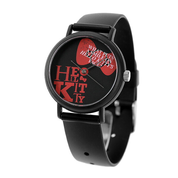 カオル ハローキティ タイポ 38mm クオーツ KAORU004KB 香 コーヒーの香り 腕時計 レディース オールブラック KAORU ブランド おしゃれ 防水 かわいい プレゼント 女性 実用的