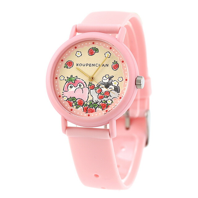 カオル コウペンちゃん×KAORU しあわせいちごver -いっしょ- ストロベリーの香り クォーツ 電池式 腕時計 ブランド レディース KAORU KAORU013P1 アナログ クリーム ピンク 日本製 おしゃれ 防水 かわいい プレゼント 女性 実用的