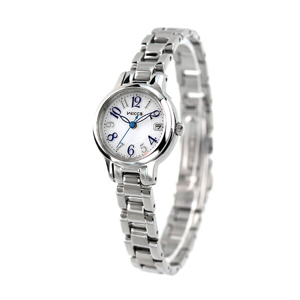 シチズン ウィッカ ソーラーテック フレッシャーズ 就活 受験 日付表示 腕時計 KH4-912-13 CITIZEN wicca シルバー ブランド おしゃれ 防水 軽い 華奢 かわいい プレゼント 女性 実用的