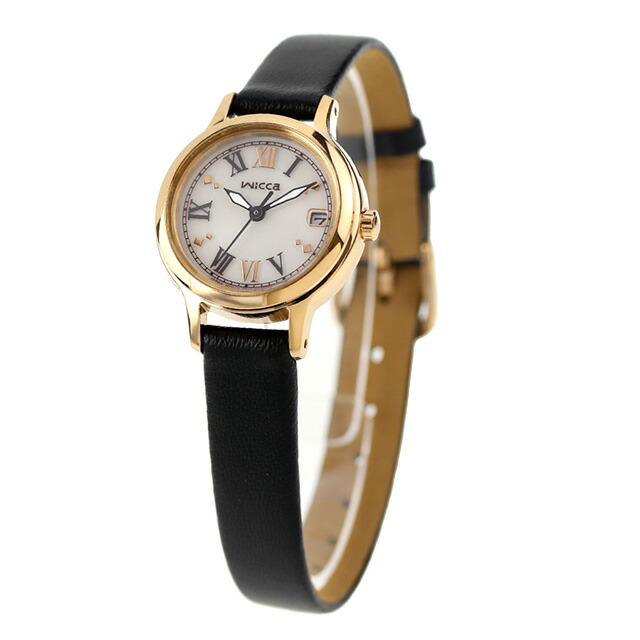 シチズン ウィッカ ソーラーテック 腕時計 レディース CITIZEN wicca KH4-921-92 アナログ ホワイト ブラック 黒 ブランド おしゃれ 防水 軽い 華奢 かわいい プレゼント 女性 実用的