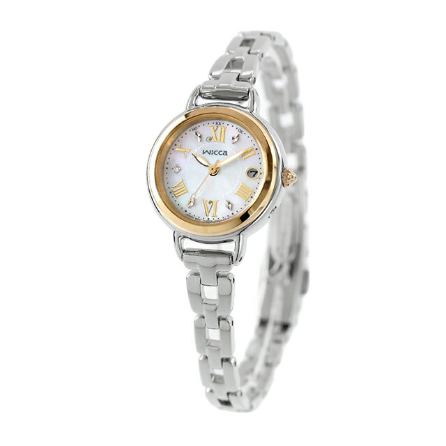シチズン ウィッカ ソーラーテック電波 腕時計 ブランド レディース 電波ソーラー CITIZEN wicca KL0-537-21 アナログ ホワイトシェル 白 おしゃれ 防水 軽い 華奢 かわいい プレゼント 女性 実用的