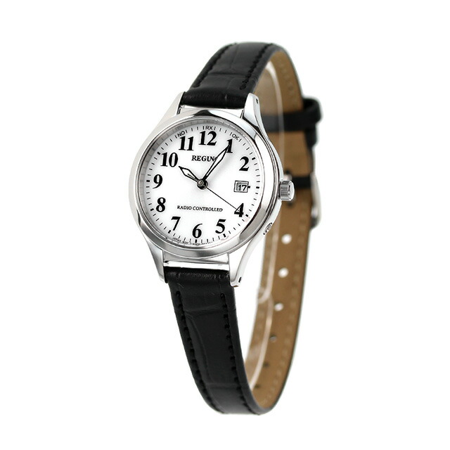 シチズン レグノ ソーラーテック 電波ソーラー 腕時計 ソーラー電波腕時計 ソーラー電波時計 レディース 革ベルト CITIZEN REGUNO KS1-210-20 アナログ シルバー ブラック 黒 ブランド おしゃれ 防水 軽い 華奢 かわいい プレゼント 女性 実用的