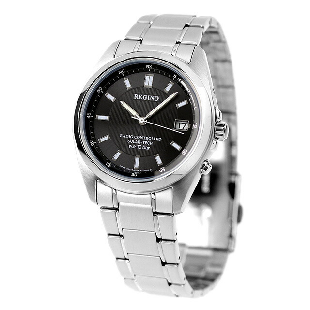シチズン レグノ ソーラーテック 電波ソーラー 腕時計 ソーラー電波腕時計 ソーラー電波時計 メンズ CITIZEN REGUNO KS3-115-51 アナログ ブラック 黒 ブランド おしゃれ 防水 プレゼント 男性 実用的