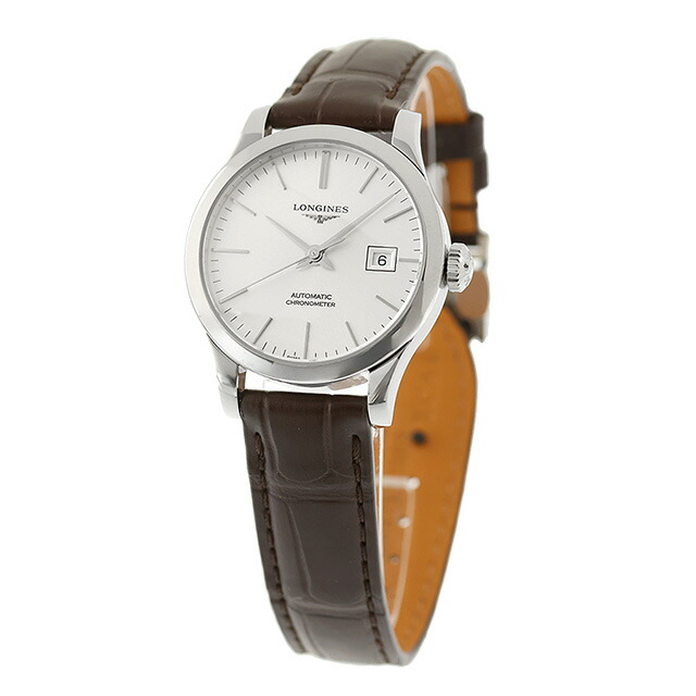 ロンジン レコード 自動巻き 腕時計 ブランド レディース LONGINES L2.321.4.72.2 アナログ シルバー ブラウン スイス製 おしゃれ 防水 かわいい プレゼント 女性 実用的