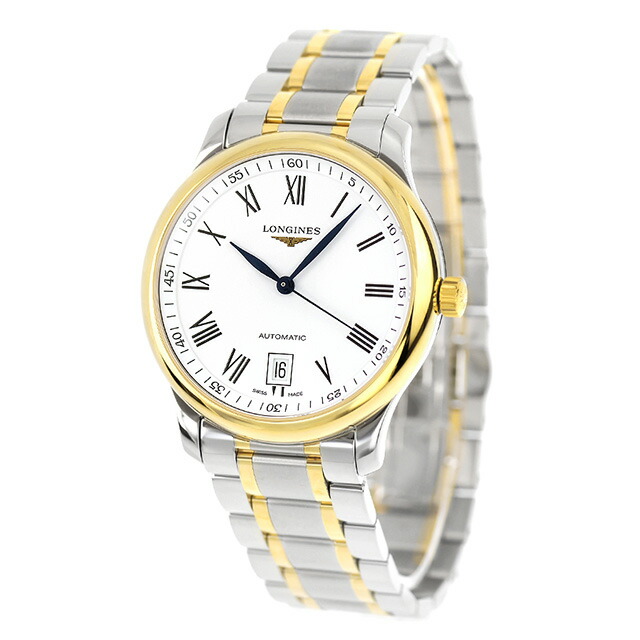 ロンジン マスターコレクション 自動巻き メンズ L2.628.5.11.7 LONGINES 腕時計 ホワイト×ゴールド 時計