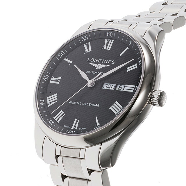 ロンジン マスターコレクション 自動巻き 腕時計 ブランド メンズ LONGINES L2.920.4.51.6 アナログ ブラック 黒 スイス製 おしゃれ 防水 プレゼント 男性 実用的