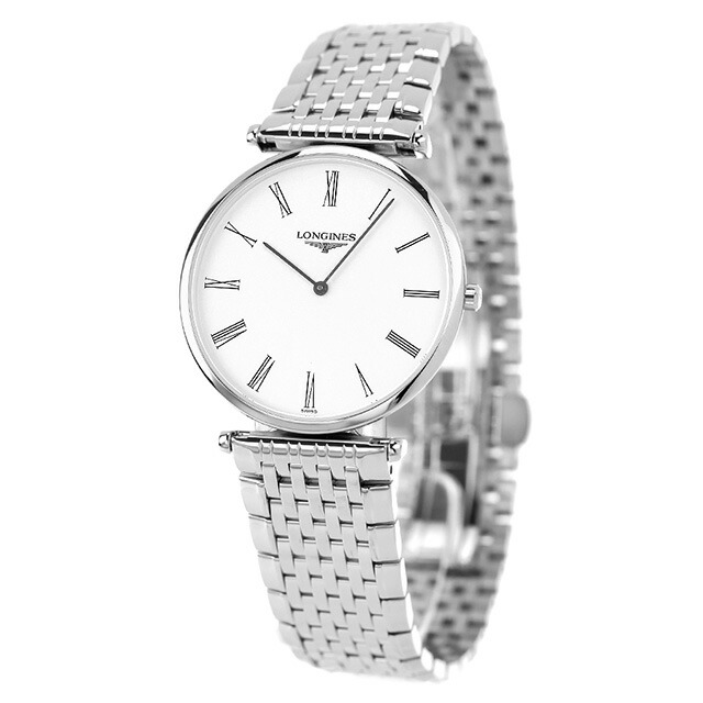 ロンジン グランクラシック クオーツ 腕時計 ブランド メンズ LONGINES L4.709.4.21.6 アナログ ホワイト 白 スイス製 おしゃれ 防水 プレゼント 男性 実用的