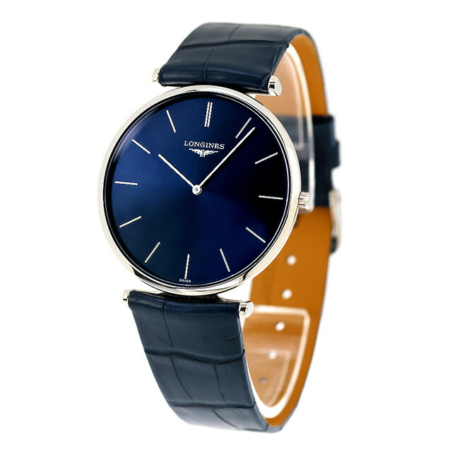 ロンジン グランクラシック クォーツ 電池式 腕時計 ブランド メンズ LONGINES L4.766.4.95.2 アナログ ブルー スイス製 おしゃれ 防水 プレゼント 男性 実用的