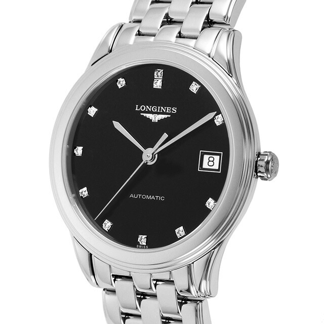 ロンジン フラッグシップ 自動巻き 腕時計 ブランド メンズ LONGINES L4.774.4.57.6 アナログ ブラック 黒 スイス製 おしゃれ 防水 プレゼント 男性 実用的