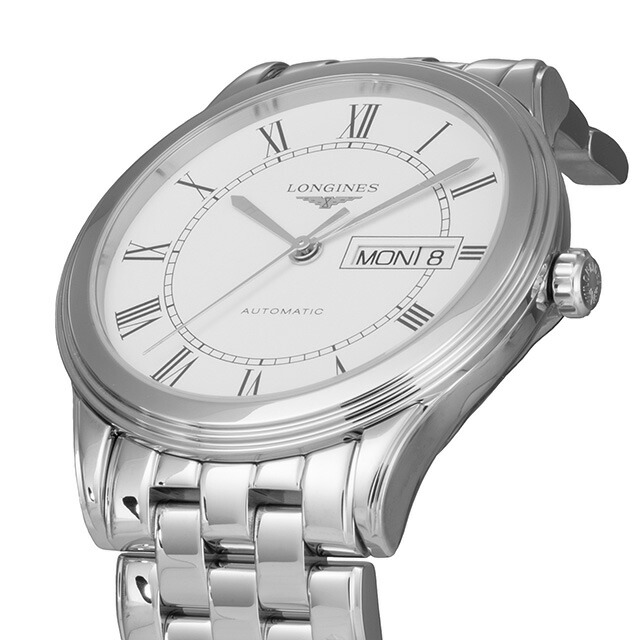ロンジン フラッグシップ 自動巻き 腕時計 ブランド メンズ LONGINES L4.899.4.21.6 アナログ ホワイト 白 スイス製 おしゃれ 防水 プレゼント 男性 実用的