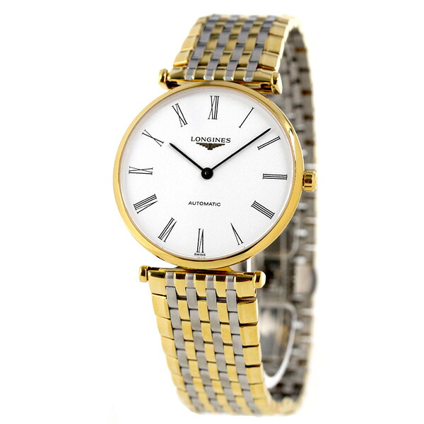 ラ グラン クラシック ドゥ ロンジン 36mm 自動巻き L4.908.2.11.7 LONGINES 腕時計 ホワイト×ゴールド 時計