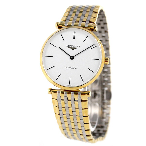 ラ グラン クラシック ドゥ ロンジン 36mm 自動巻き L4.908.2.12.7 LONGINES 腕時計 ホワイト×ゴールド 時計