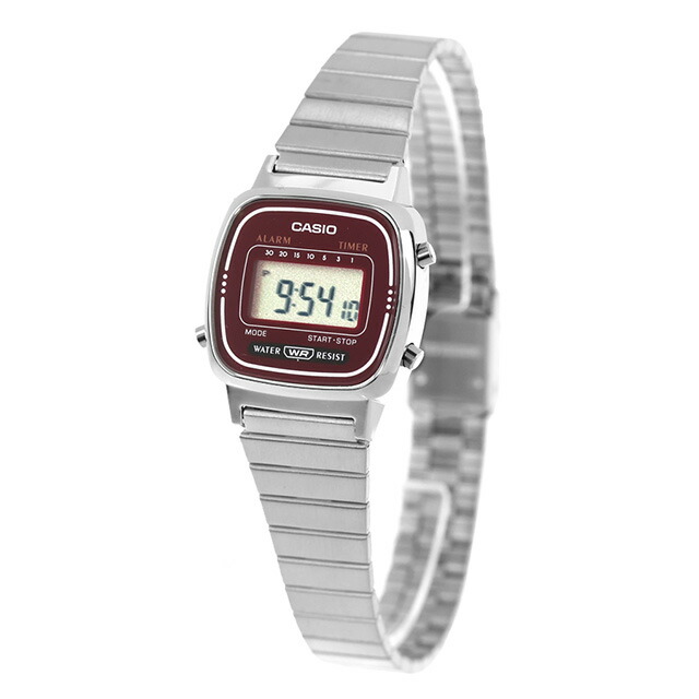 カシオ チープカシオ CASIO クォーツ 電池式 LA670WA-4 ビンテージ 海外モデル レディース チプカシ 腕時計 ブランド カシオ casio デジタル レッド 赤 おしゃれ 防水 軽い 華奢 かわいい プレゼント 女性 実用的 学生 受験生 受験用 試験用 受験対応
