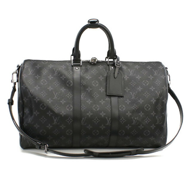 ルイヴィトン ボストンバッグ ユニセックス ブランド LOUIS VUITTON エクリプス キーポル・バンドリエール 45 M40569 ブラック バッグ