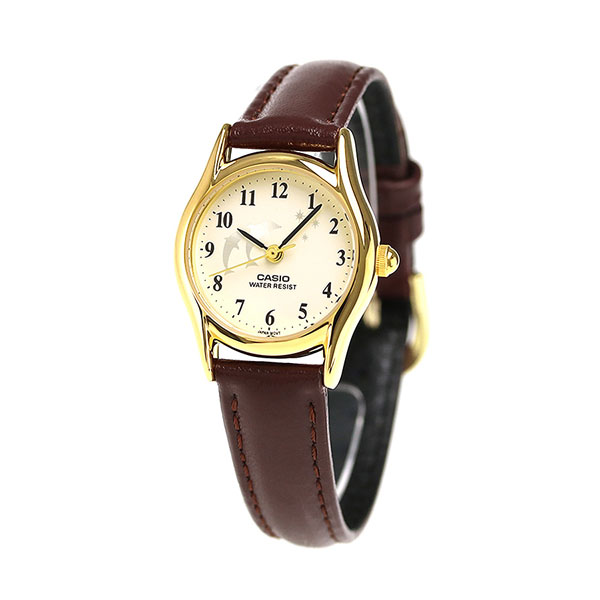 カシオ 腕時計 シンプル チープカシオ 海外モデル レディース LTP-1094Q-7B9RDF CASIO アイボリー チプカシ 革ベルト 時計 ブランド おしゃれ アナログ 防水 小さい 軽い かわいい プレゼント 女性 実用的 学生 受験生 受験用 試験用 受験対応