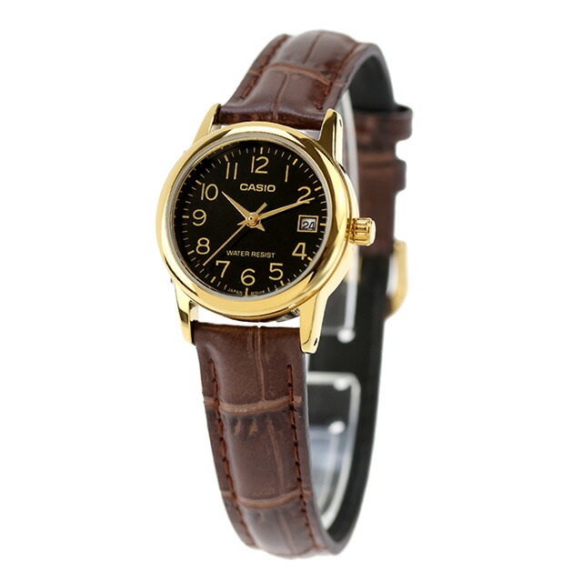 カシオ チープカシオ CASIO クォーツ 電池式 LTP-V002GL-1B スタンダード 海外モデル レディース チプカシ 腕時計 シンプル ブランド カシオ casio アナログ ブラック 黒 おしゃれ 防水 軽い 華奢 かわいい プレゼント 女性 実用的 学生 受験生 受験用 試験用 受験対応