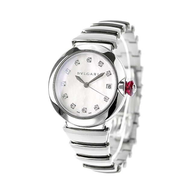 ブルガリ ルチェア 自動巻き 腕時計 レディース ダイヤモンド BVLGARI LU36WSSD/11 ホワイトパール 白 スイス製 高級 ブランド おしゃれ 防水 軽い 華奢 かわいい プレゼント 女性 実用的
