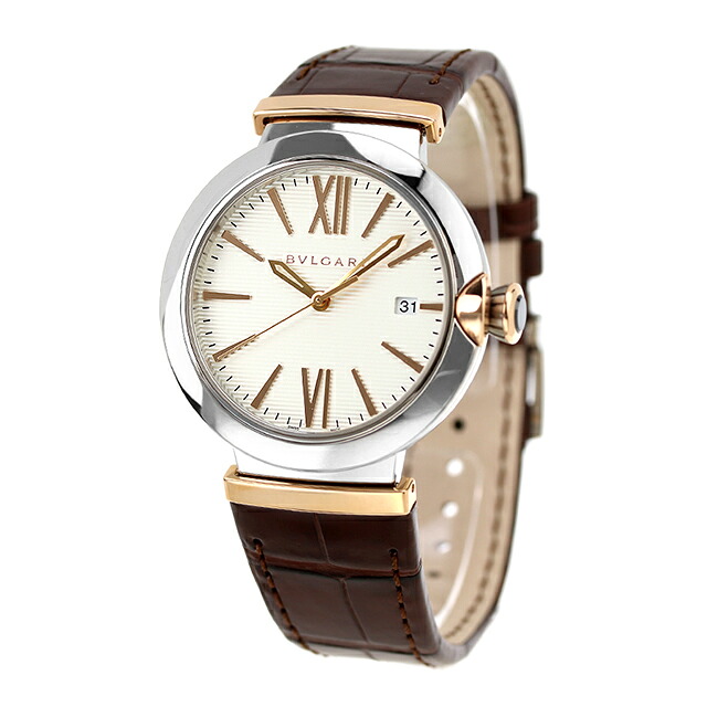 ブルガリ ルチェア 自動巻き 腕時計 メンズ BVLGARI LU40C6SSPGLD シルバー ブラウン スイス製 高級 ブランド おしゃれ 防水 プレゼント 男性 実用的