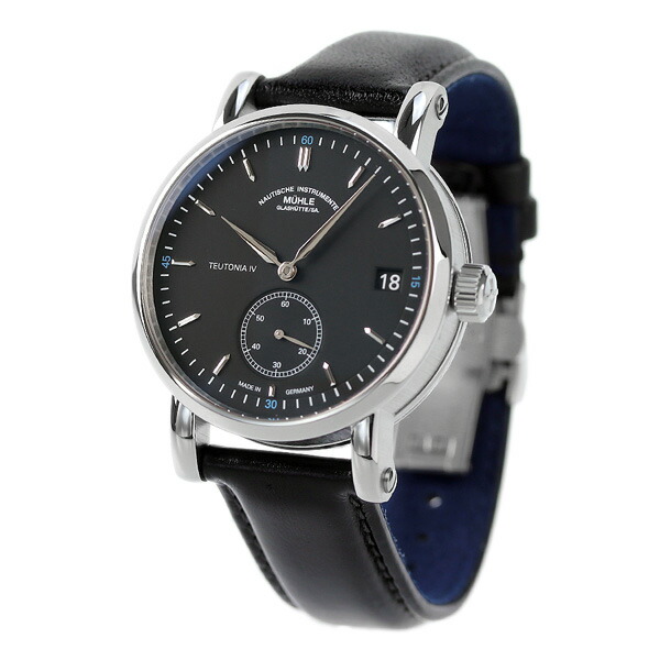 ミューレ・グラスヒュッテ 41mm ドイツ製 自動巻き メンズ 腕時計 M1-44-43-LB Muhle Glashutte ブラック ブランド おしゃれ 防水 プレゼント 男性 実用的