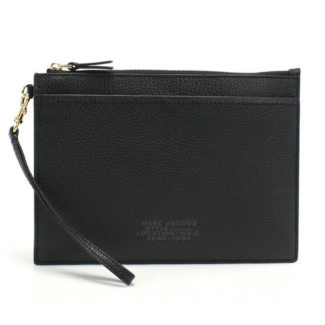 マーク・ジェイコブス 化粧ポーチ ポーチ レディース MARC JACOBS THE SMALL WRISTLET レザー ベトナム 2S3SMP036S01 BLACK ブラック バッグ 持ち歩き 小さめ 小物入れ ブランド 高級 おしゃれ プレゼント 女性 実用的 かわいい