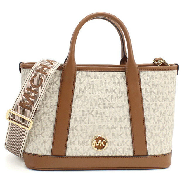 マイケル・コース トートバッグ レディース MICHAEL KORS LUISA インドネシア 30R4G99T1V VANILLA-LUGG ホワイト系 ブラウン系 バッグ 軽量 手提げ ブランド 高級 おしゃれ プレゼント 女性 実用的 かわいい