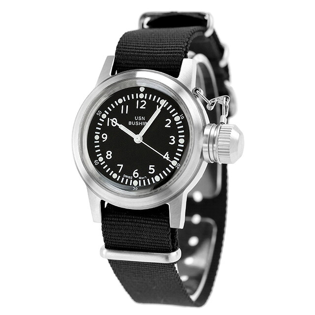 ナバルウォッチ Naval military watch US MARINE USN BUSHIPS type クォーツ 電池式 腕時計 ブランド メンズ NAVAL WATCH Mil-04SV/BK アナログ ブラック 黒 おしゃれ 防水 プレゼント 男性 実用的