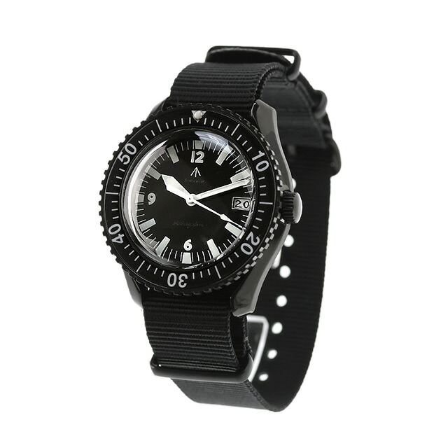 ナバルウォッチ Naval military watch ROYAL Military Diver TYPE 自動巻き 腕時計 ブランド メンズ NAVAL WATCH Mil-05BK/BK アナログ オールブラック 黒 日本製 おしゃれ 防水 プレゼント 男性 実用的