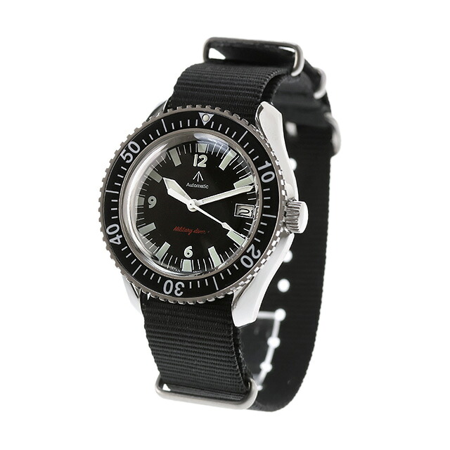 ナバルウォッチ Naval military watch ROYAL Military Diver TYPE 自動巻き 腕時計 ブランド メンズ NAVAL WATCH Mil-05SV/BK アナログ ブラック 黒 日本製 おしゃれ 防水 プレゼント 男性 実用的