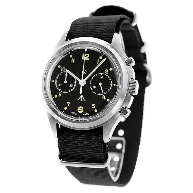 ナバルウォッチ NAVAL MILITARY WATCH British ROYAL Airforce Chronograph TYPE クォーツ 電池式 腕時計 ブランド メンズ クロノグラフ NAVAL WATCH Mil-07SV/BK アナログ ブラック 黒 日本製 おしゃれ 防水 プレゼント 男性 実用的