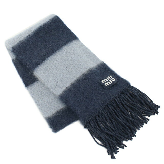 ミュウミュウ マフラー ユニセックス ブランド MIUMIU 5FS094 ブルー 小物