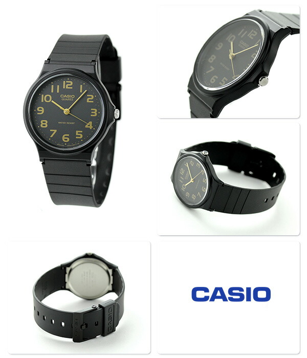 カシオ 腕時計 シンプル チープカシオ 海外モデル ラウンド MQ-24-1B2DF CASIO オールブラック ゴールド チプカシ 時計 ブランド おしゃれ アナログ 防水 小さい 軽い かっこいい プレゼント 男性 実用的 学生 受験生 受験用 試験用 受験対応