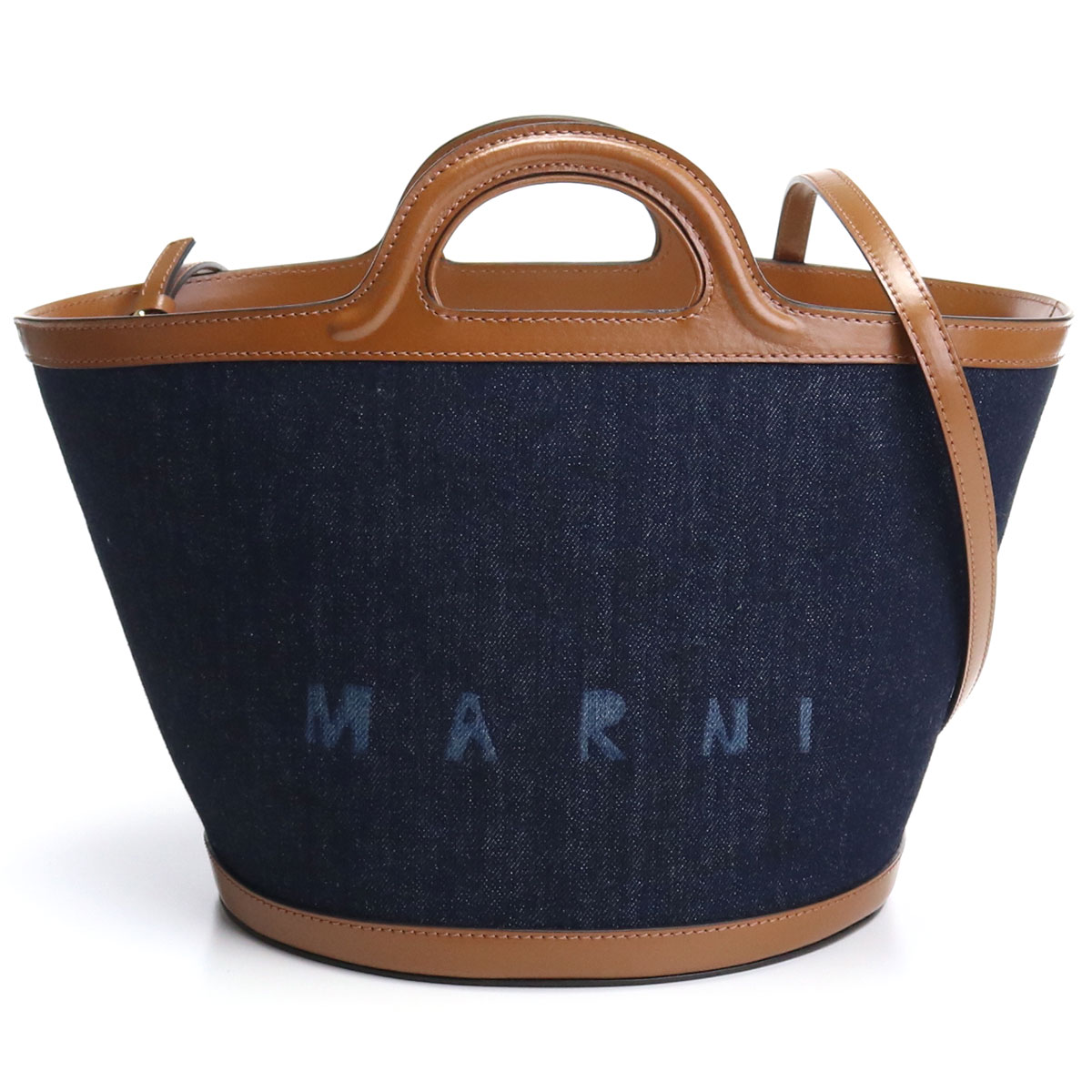 マルニ トートバッグ レディース MARNI コットン カーフレザー イタリア BMMP0097L1 ネイビー系 バッグ 軽量 手提げ ブランド 高級 おしゃれ プレゼント 女性 実用的 かわいい
