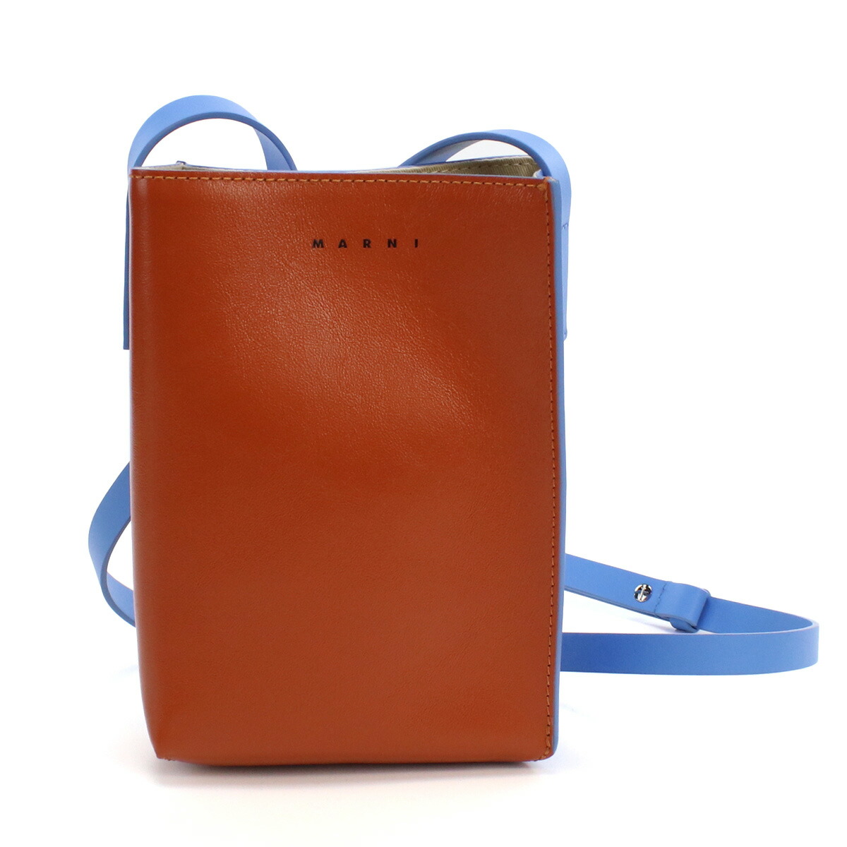 マルニ 斜め掛けショルダーバッグ メンズ MARNI レザー イタリア SBMQ0040Q0 ブラウン系 ブルー系 バッグ 斜めがけ ブランド 高級 おしゃれ プレゼント 男性 実用的 かっこいい