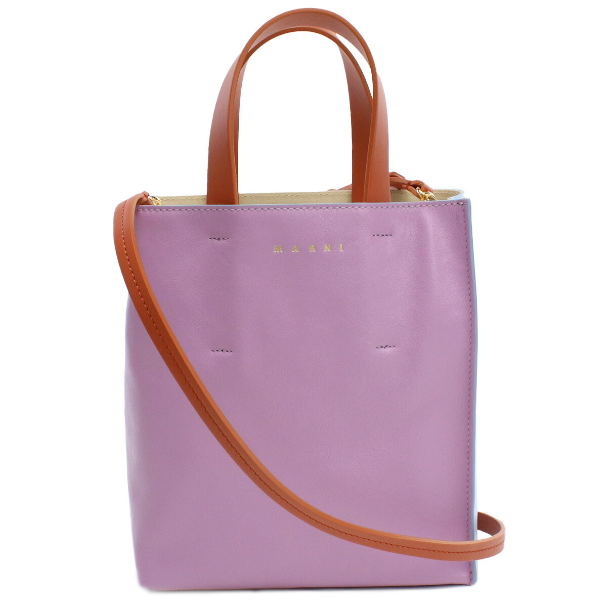 マルニ トートバッグ レディース MARNI レザー イタリア SHMP0040Q0 パープル系 ブルー系 バッグ 軽量 手提げ ブランド 高級 おしゃれ プレゼント 女性 実用的 かわいい