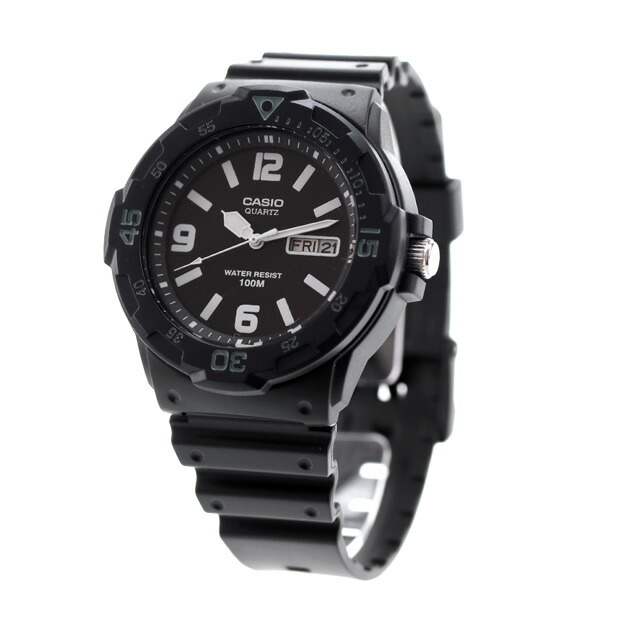 カシオ 腕時計 チープカシオ デイデイト 海外モデル オールブラック CASIO アウトドア MRW-200H-1B2VDF チプカシ 時計 ブランド おしゃれ 防水 小さい 軽い かっこいい プレゼント 男性 実用的